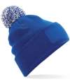 B443 Snowstar Printers Beanie Bright Royal / Off White colour image